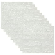 3D Wall Panels Peel and Stick Wallpaper,Self Adhesive Waterproof Foam Faux Brick for Living Room,Bedroom,Laundry,Kitchen,Fireplace,TV Wall Decoration (White 10 Pack,14x15.2inch)